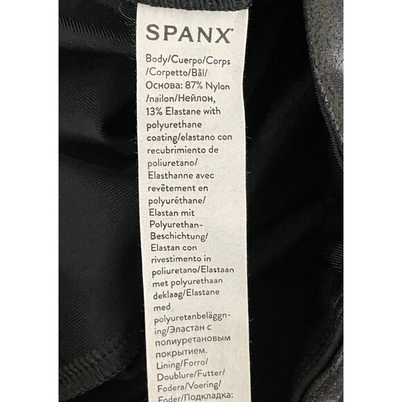 Spanx Faux Leather Legging Black Large Casual Sporty Tummy Control Comfy Goth - Picture 9 of 11